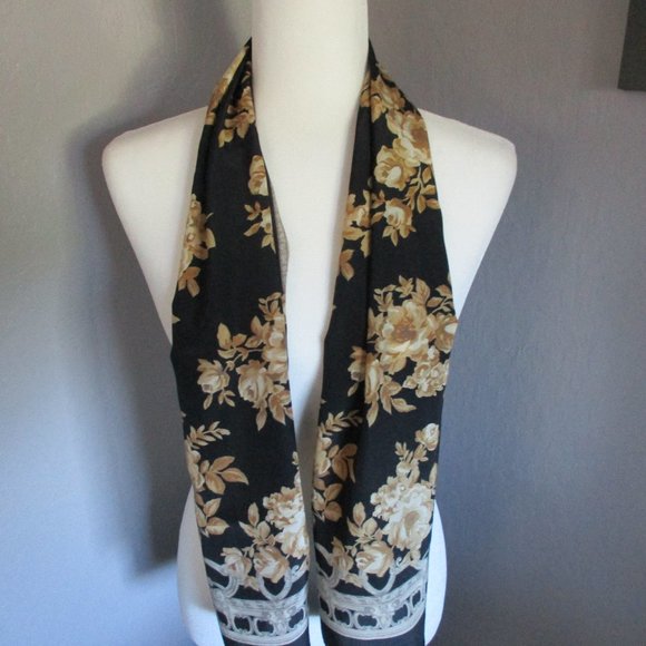 Black & gold oblong scarf - Picture 1 of 5